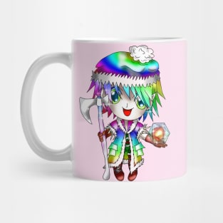 adorable chibi elf dnd rainbow barbarian Mug